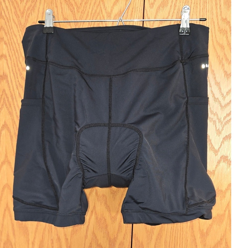 Baleaf Womens 2XL Padded Cycling Shorts Black High Waisted Bike Shorts Pockets